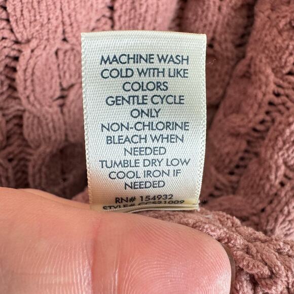 BKE Mauve Hooded Long Sleeve Raw Hem Chenille Oversize Pullover Sweater Size M - Picture 6 of 6